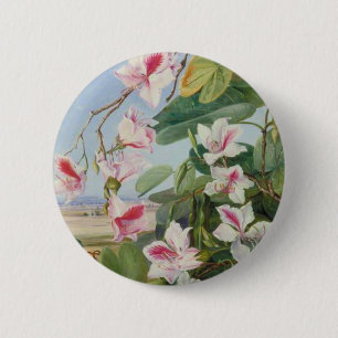 Rosa florale Frühlings-Party-Shower Frieden Liebe Button