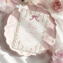 Rosa florale gestreifte Grandmillennial-Brautparty