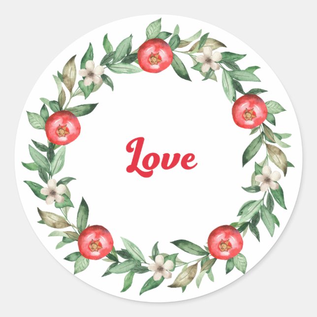 Rosa florale Granatapfel Spirituelle Stickers - Li (Vorderseite)