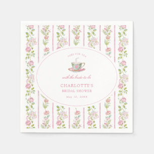 Rosa Florale Grandmillennial-Bridal-Teeparty Serviette