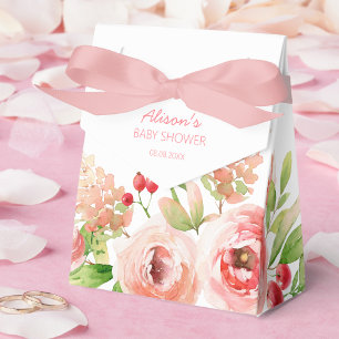 Rosa Florale Grünzeug Mädchen Baby Shower Geschenkschachtel
