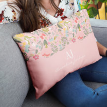 Rosa florale, gürtelgürtelige Monogramm-Bezeichnun