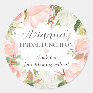 Rosa florale Hochzeits-Lunch-Dankeschön-Geschenk Runder Aufkleber