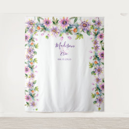 Rosa florale Hochzeitskabine Foto Hintergrund Wandteppich