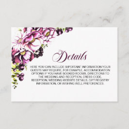 Rosa florale Hochzeitskarte Begleitkarte