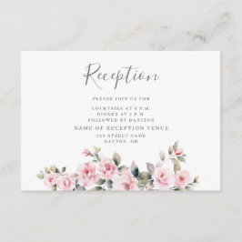 Rosa florale Hochzeitskarte Begleitkarte