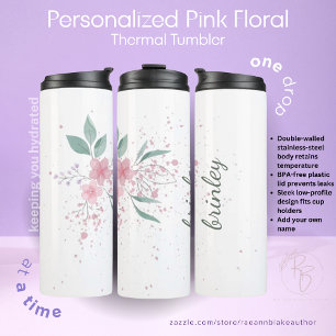 Rosa Florale Individuelle Thermotasse Thermosbecher
