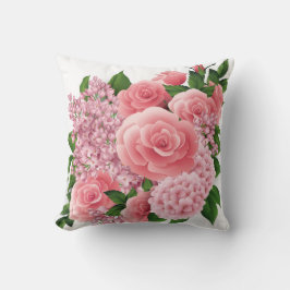Rosa Florale Kissenhülle | Zierkissen 40x40 cm