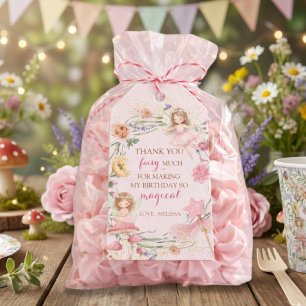 Rosa florale magische Feen-Geburtstags-Dankeschön  Geschenkanhänger