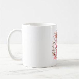 Rosa florale Mama-Schwein Süße Farm Tier Muttersch Kaffeetasse