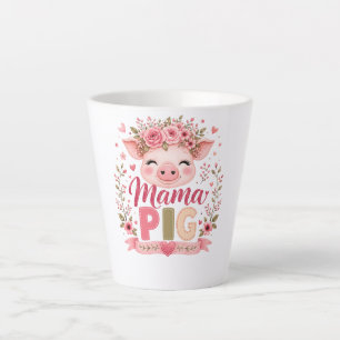 Rosa florale Mama Schwein Süße Farm Tier Muttersch Milchtasse
