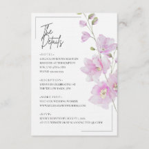 Rosa Florale Minimalistische Hochzeitseinlagekarte