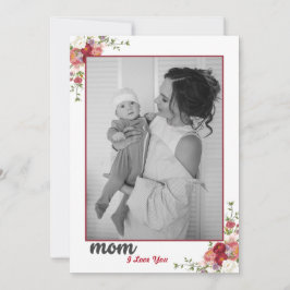Rosa florale Muttertagskarte Foto Dankeskarte