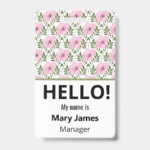 Rosa florale Namens-Lanyard Personalisiertes ID- Ausweis