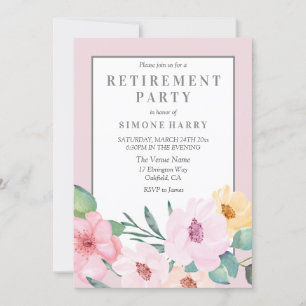 Rosa florale Party Einladung für den Grenzschutz