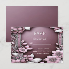 Rosa florale Rahmen-RSVP-Karte RSVP Karte