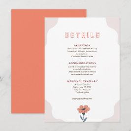 Rosa florale Retro-Hochzeitskarte Einladung