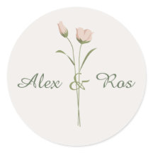 Rosa florale Rundkleber für Hochzeitsverpackungen