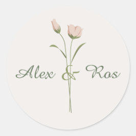 Rosa florale Rundkleber für Hochzeitsverpackungen Runder Aufkleber