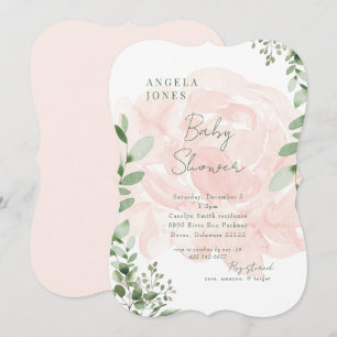 Rosa Florale Süße Baby-Mädchen-Party II Einladung