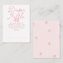Rosa florale süße Windel-Raffle-Baby-Shower-Ticket