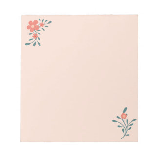 Rosa Florale Teal Botanik Notizblock