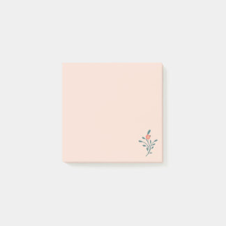 Rosa Florale Teal Botanik Post-it Klebezettel