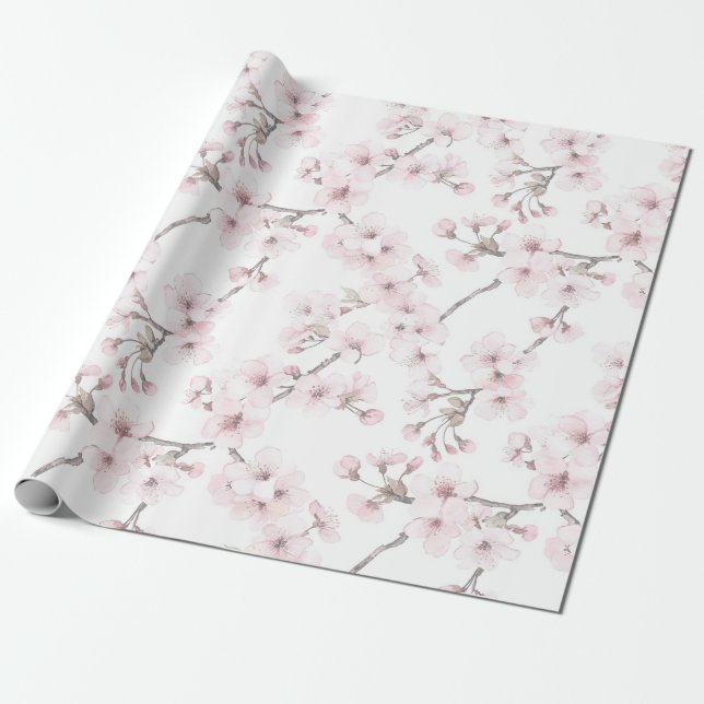Rosa florale Verpackung Kirschbaum-Geschenkpapier Geschenkpapier (Ungerollt)