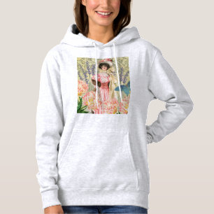 Rosa florale viktorianische Frau Regency Hoodie