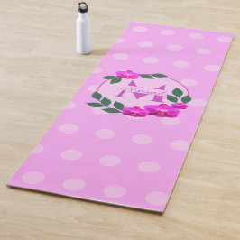 Rosa florale Vintage personalisierte Bezeichnung E Yogamatte