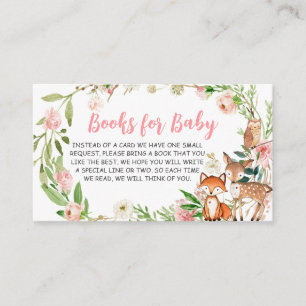 Rosa florale Wald-Baby-Party-Bücher für Baby Begleitkarte