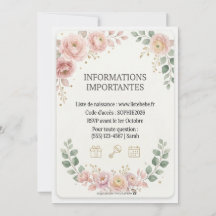 Rosa florale Wald-Baby-Shower-Einladung für Mädche