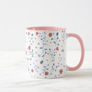 Rosa florale Weibchenstil Niedlich HandGezeichnet  Tasse