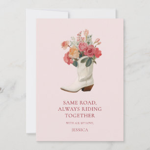 Rosa florale Western-Cowgirl-BFF-Galentine's-Day Feiertagskarte