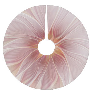 Rosa floraler Star Abstrakt Moderne Blume Fraktal Polyester Weihnachtsbaumdecke
