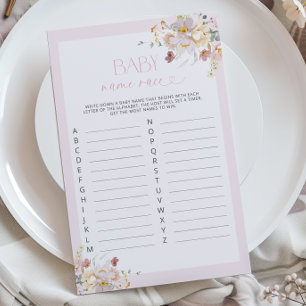 Rosa Florales Babynamen-Ratespiel