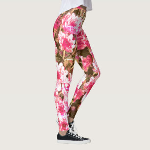 Rosa florales Blütenmuster – Sanftes botanisches D Leggings