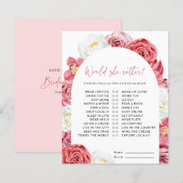 Rosa florales Brautparty würde sie eher spielen