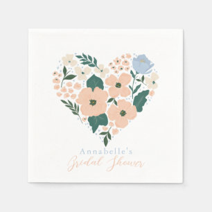Rosa florales Herz Junggesellinnenabschied Serviette