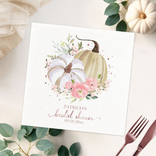 Rosa Florales Kürbis Hochzeitsdusche Serviette