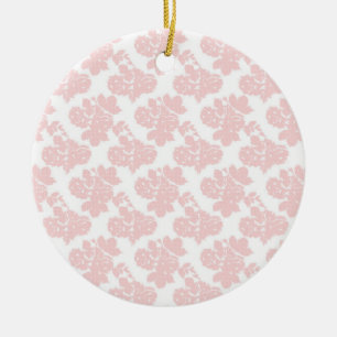 Rosa florales Luxus-Weihnachtsbaumanhänger Keramik Ornament