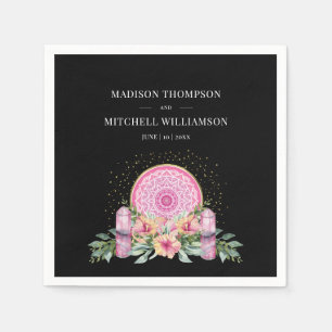 Rosa Florales Mandala Kristalle Metaphysische Hoch Serviette