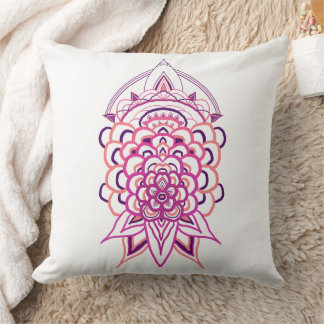 Rosa florales Mandala-Quadrat-Wurfkissen | Ästheti Kissen