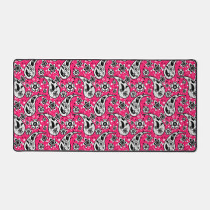 Rosa florales Paisley-Musterdesign Schreibtischunterlage