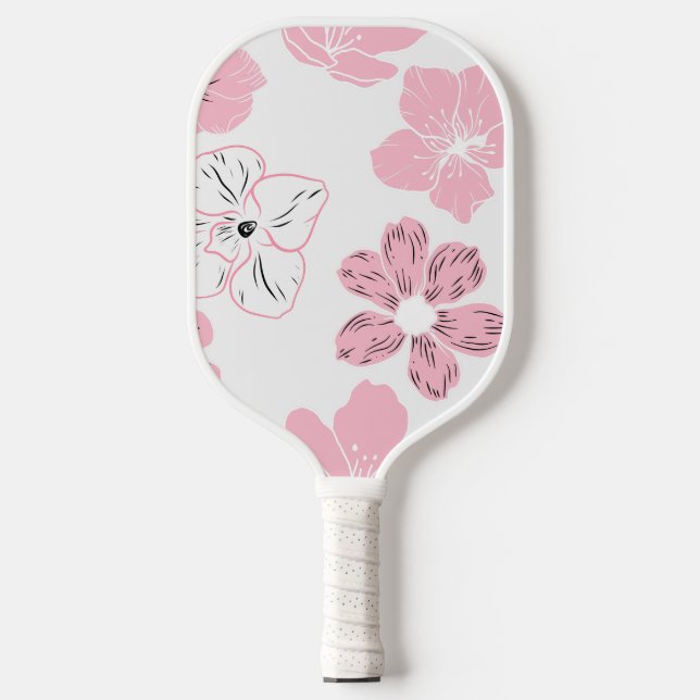 Rosa Florales Pickleball-Paddel Pickleball Schläger (Vorderseite)