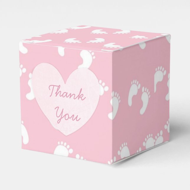 Rosa florales rustikales Holz Danke Cupcake Box Geschenkschachtel (Vorderseite)