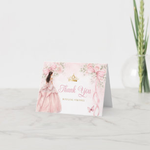 Rosa Florales Schleifenband Quinceañera Blumen Dankeskarte