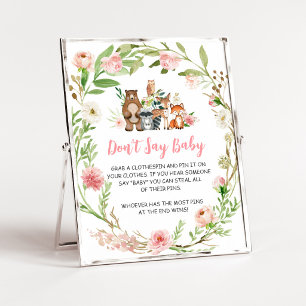 Rosa Florales Wald Don't Say Baby Schild