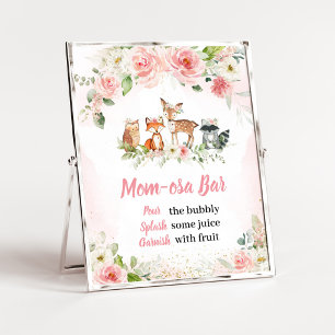 Rosa Florales Wald-Dusch-Mom-Osa-Bar-Schild Poster