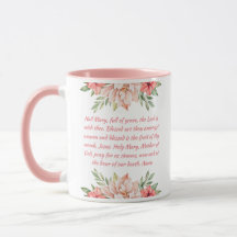 Rosa floralkatholische Hagel Mary Gebet Tasse